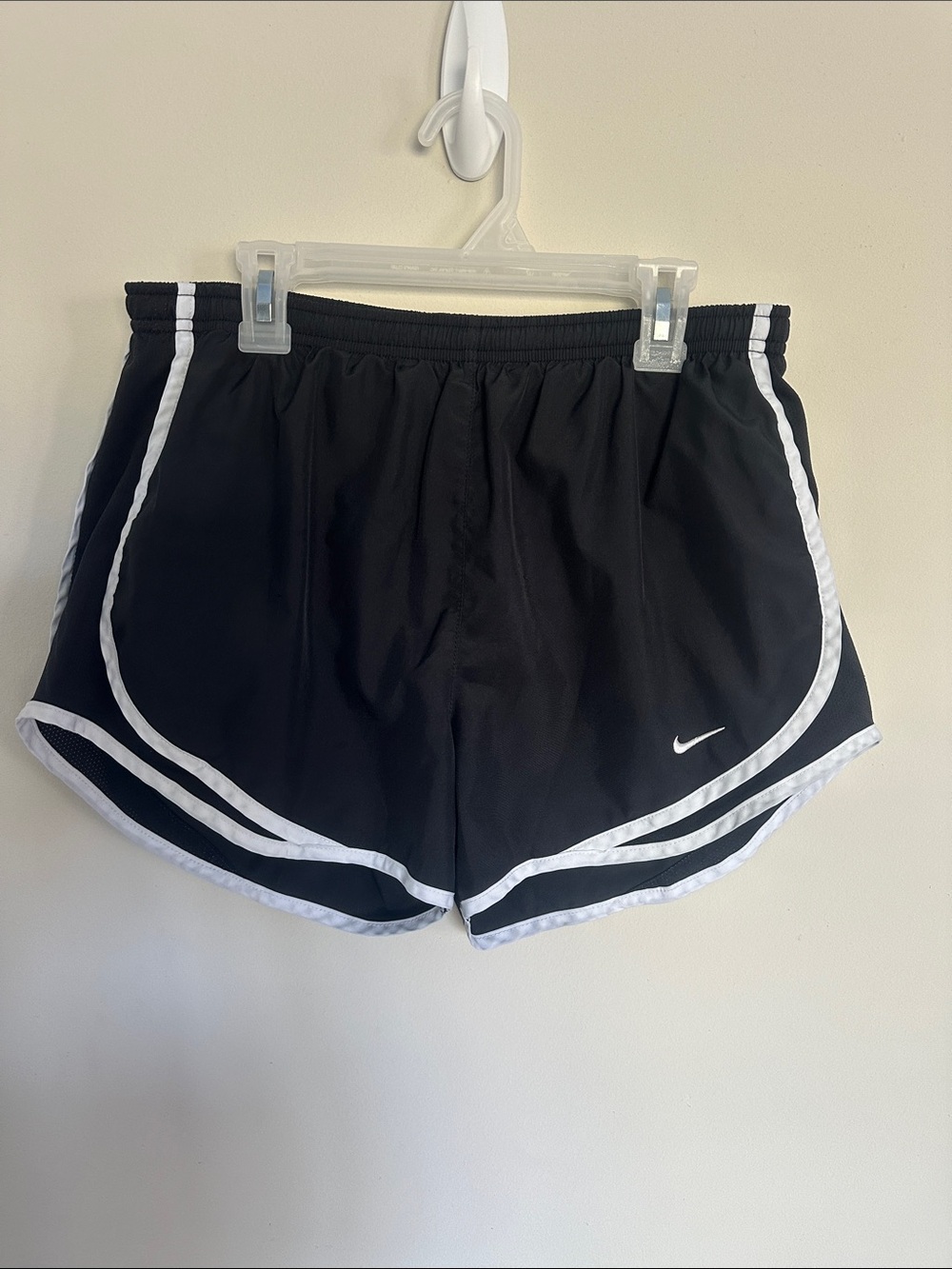 Nike Women's Black Athletic Shorts with White Piping